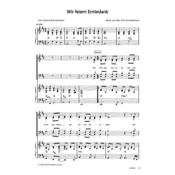 Produktbild des Artikels Wir feiern Erntedank (Noten - Download)