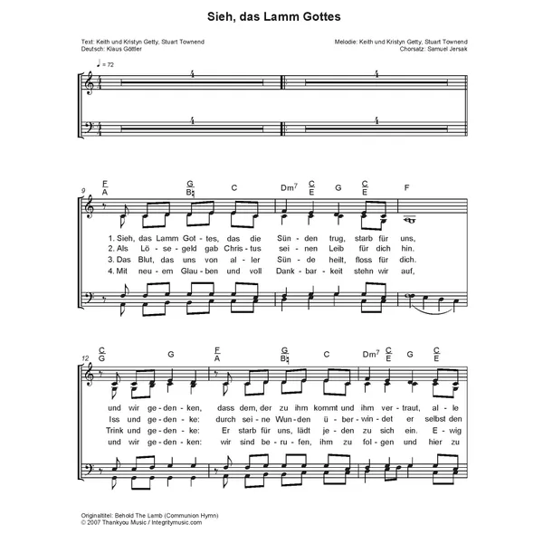 Produktbild des Artikels Sieh das Lamm Gottes (Noten - Download)