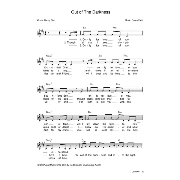 Produktbild des Artikels Out Of The Darkness (Noten - Download)