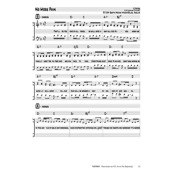 Produktbild des Artikels No More Pain (Noten - Download)