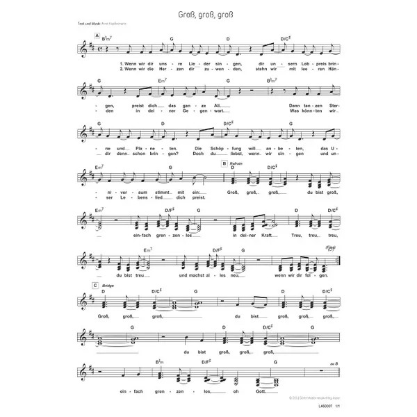 Produktbild des Artikels Groß, groß, groß (Noten - Download)
