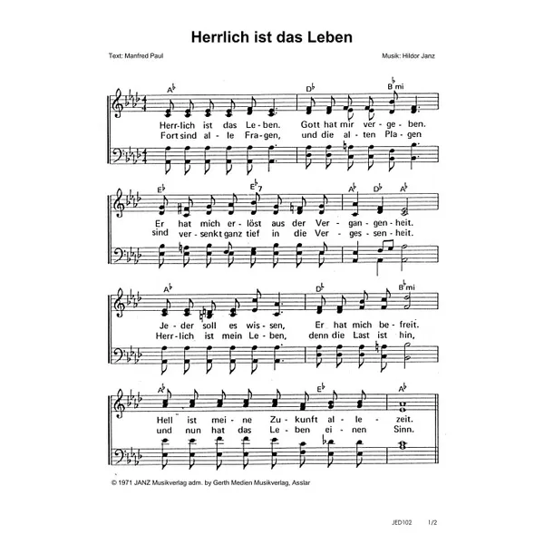 Produktbild des Artikels Herrlich ist das Leben (Noten - Download)