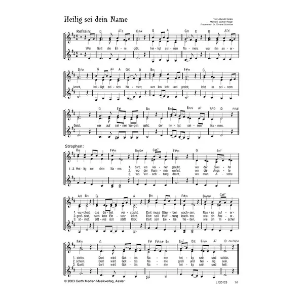 Produktbild des Artikels Heilig sei dein Name (Noten - Download)