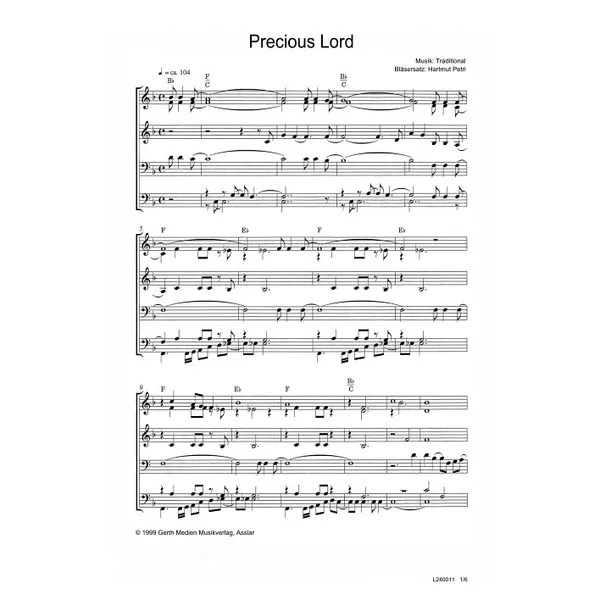 Produktbild des Artikels Precious Lord (Noten - Download)