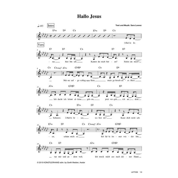 Produktbild des Artikels Hallo Jesus (Noten - Download)