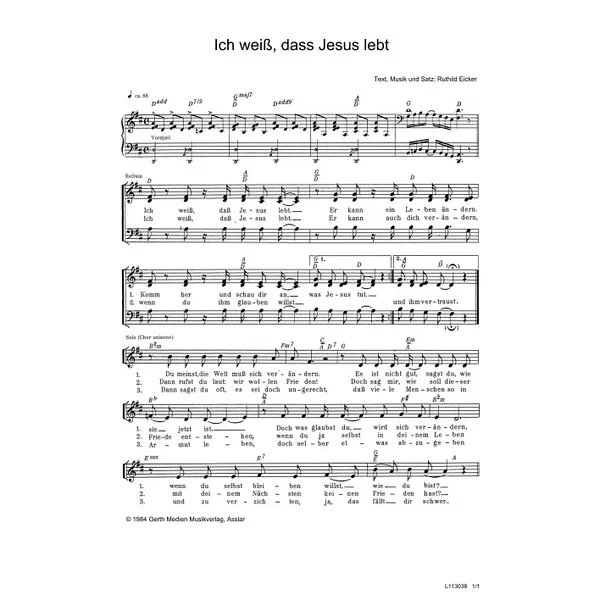 Produktbild des Artikels Ich weiß, dass Jesus lebt (Noten - Download)