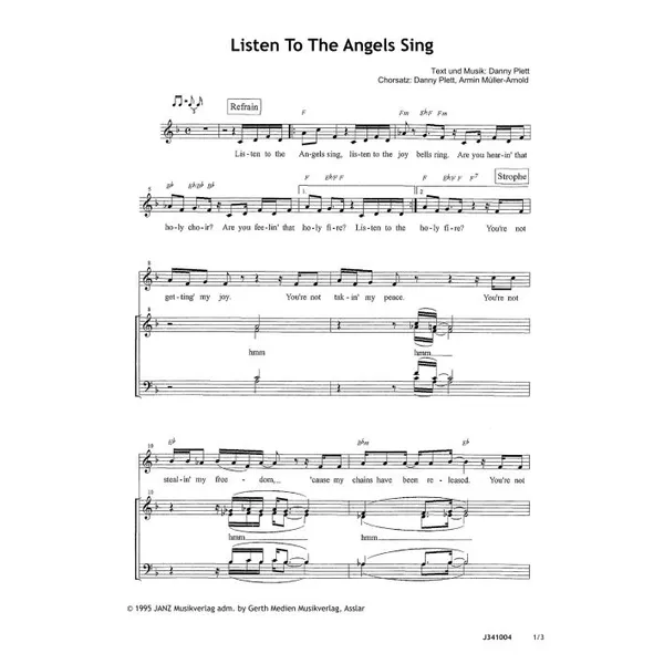 Produktbild des Artikels Listen To The Angels Sing (Noten - Download)