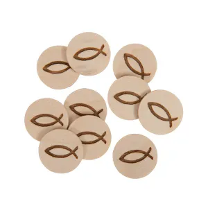 Produktbild des Artikels Einkaufswagenchip Holz "Fisch" - 10er Pack ()