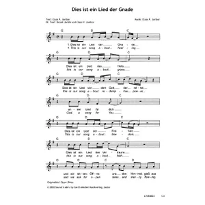 Produktbild des Artikels Dies ist ein Lied der Gnade (Noten - Download)