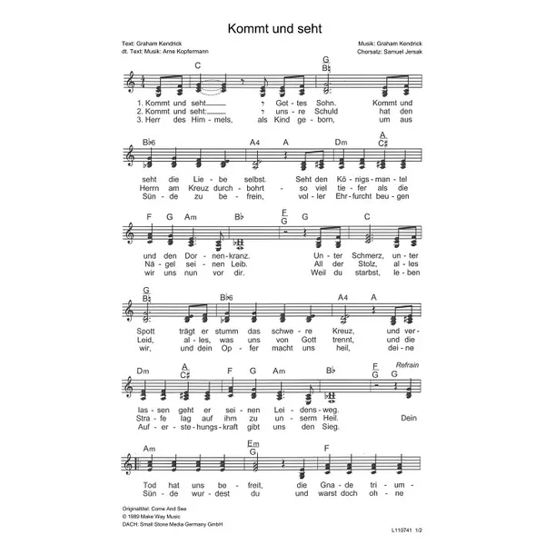 Produktbild des Artikels Kommt und seht (Noten - Download)