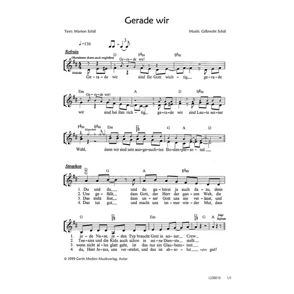 Produktbild des Artikels Gerade wir (Noten - Download)