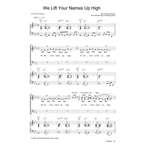 Produktbild des Artikels We Lift Your Names Up High (Noten - Download)