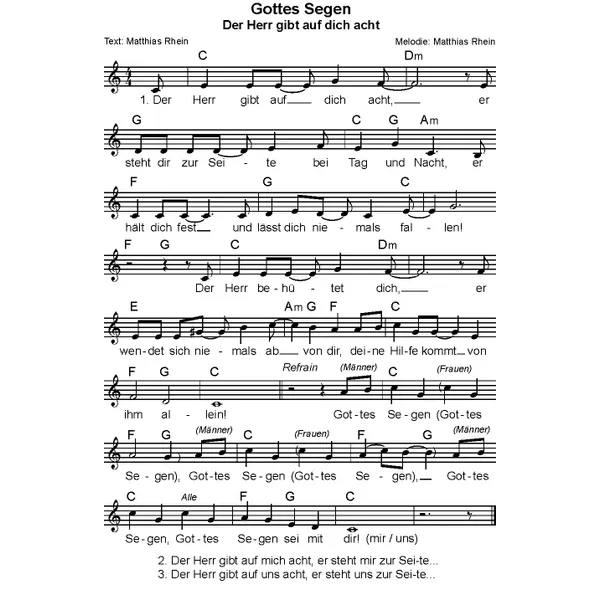 Produktbild des Artikels Gottes Segen (Noten - Download)