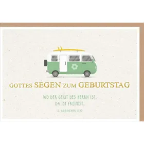 Produktbild des Artikels Faltkarte "Gottes Segen zum Geburtstag/Bulli" (Schreibwaren)