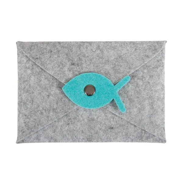 Produktbild des Artikels Filz-Kuvert mit Karte - hellgrau (Schreibwaren)