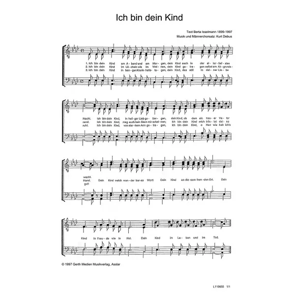 Produktbild des Artikels Ich bin dein Kind (Noten - Download)
