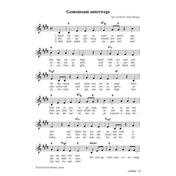 Produktbild des Artikels Gemeinsam unterwegs (Noten - Download)