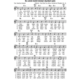 Produktbild des Artikels Es wird nicht immer dunkel sein (Noten - Download)