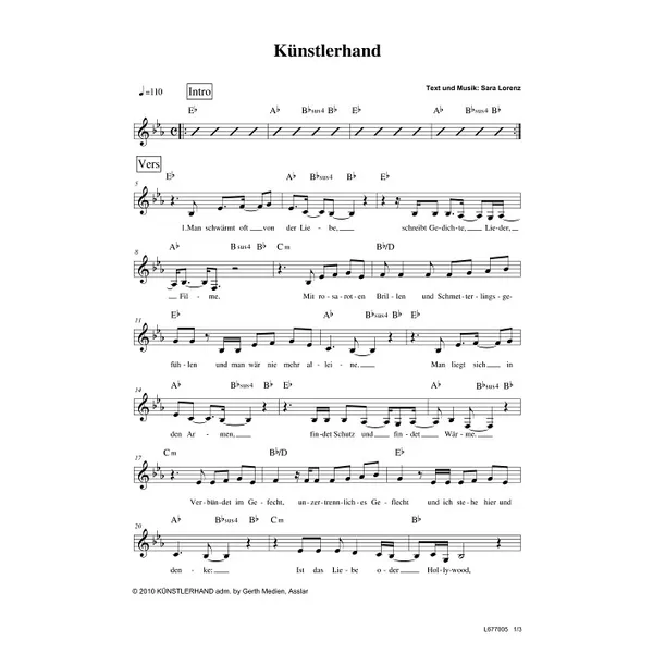 Produktbild des Artikels Künstlerhand (Noten - Download)