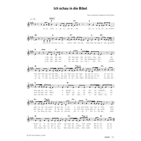 Produktbild des Artikels Ich schau in die Bibel (Noten - Download)