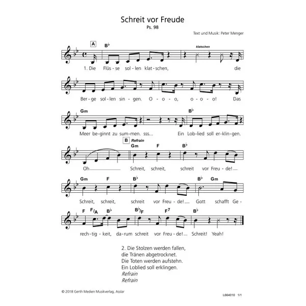 Produktbild des Artikels Schreit vor Freude (Noten - Download)