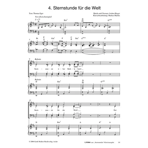 Produktbild des Artikels Sternstunde für die Welt (Noten - Download)