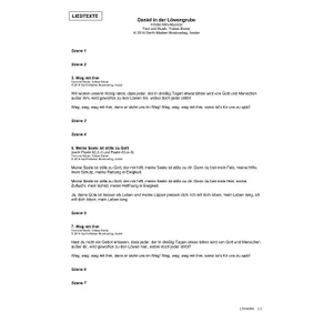 Produktbild des Artikels Daniel in der Löwengrube (Liedtexte) (Noten - Download)