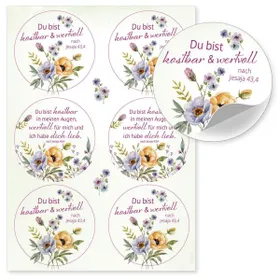 Produktbild des Artikels Aufkleber-Grußkarten: Du bist kostbar, 4 Stück (Schreibwaren)