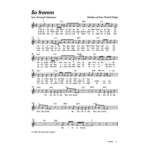 Produktbild des Artikels So fromm (Noten - Download)