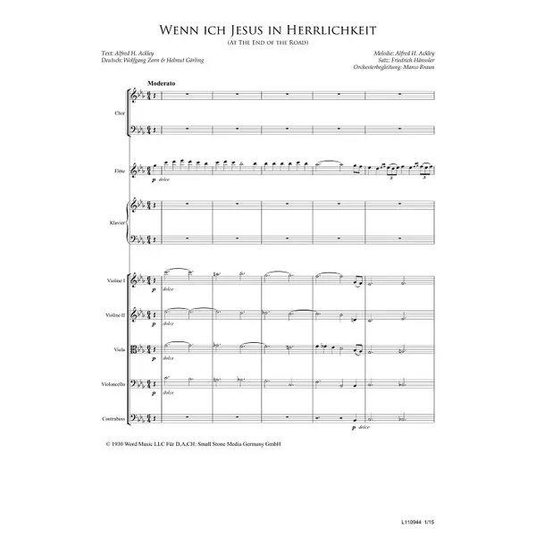 Produktbild des Artikels Wenn ich Jesus in Herrlichkeit (Noten - Download)