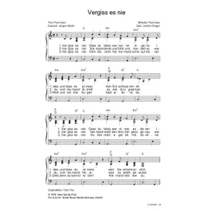 Produktbild des Artikels Vergiss es nie (Noten - Download)