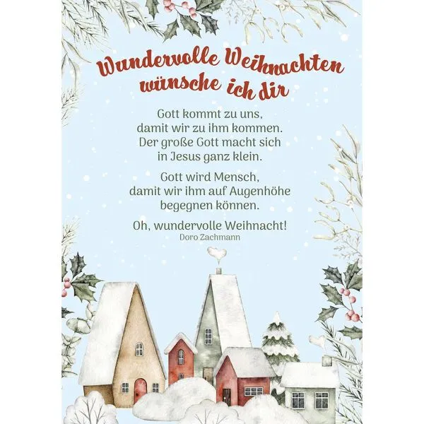 Produktbild des Artikels Postkarten: Wundervolle Weihnachten, 4 Stück (Schreibwaren)