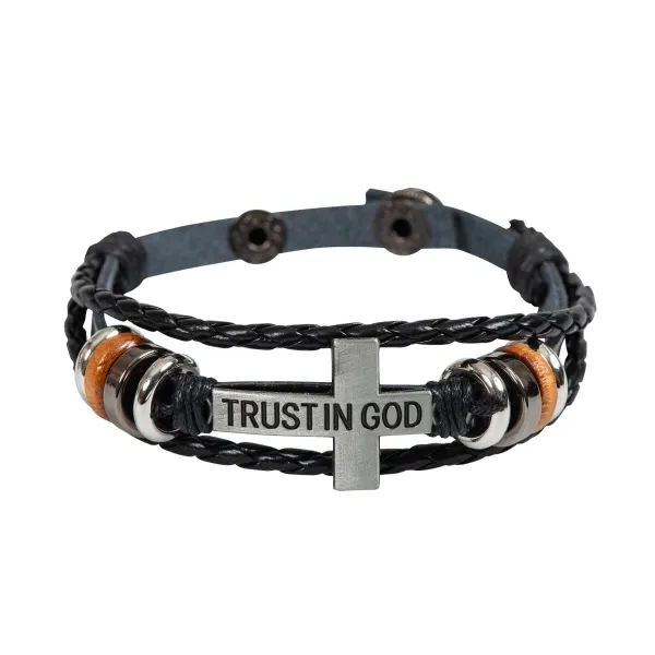 Produktbild des Artikels Leder-Armband "Trust in God" - braun ()