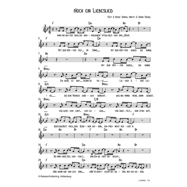 Produktbild des Artikels Noch ein Liebeslied (Noten - Download)