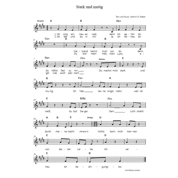 Produktbild des Artikels Stark und mutig (Noten - Download)