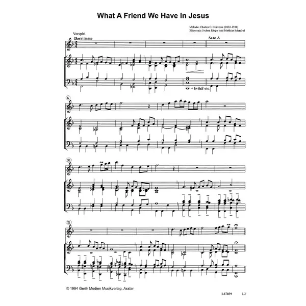 Produktbild des Artikels What A Friend We Have In Jesus (Noten - Download)