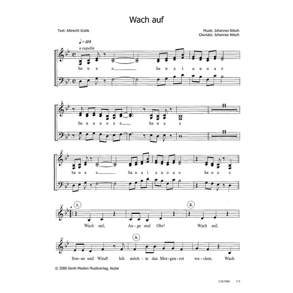 Produktbild des Artikels Wach auf (Noten - Download)