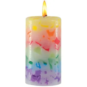 Produktbild des Artikels Regenbogen-Stumpen-Kerze ()
