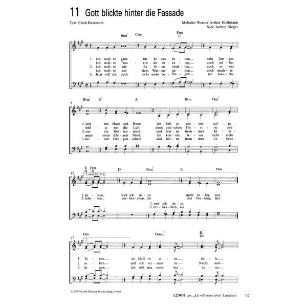 Produktbild des Artikels Gott blickte hinter die Fassade (Noten - Download)