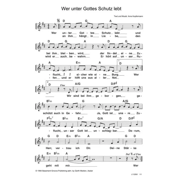 Produktbild des Artikels Wer unter Gottes Schutz lebt (Noten - Download)