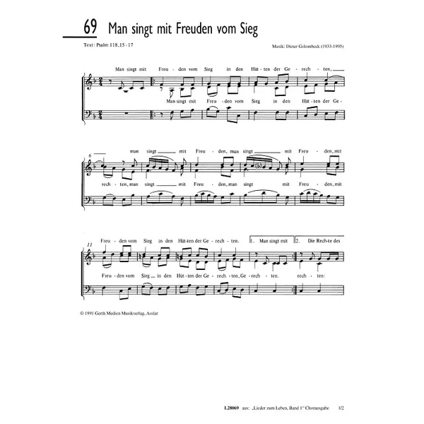 Produktbild des Artikels Man singt mit Freuden vom Sieg (Noten - Download)
