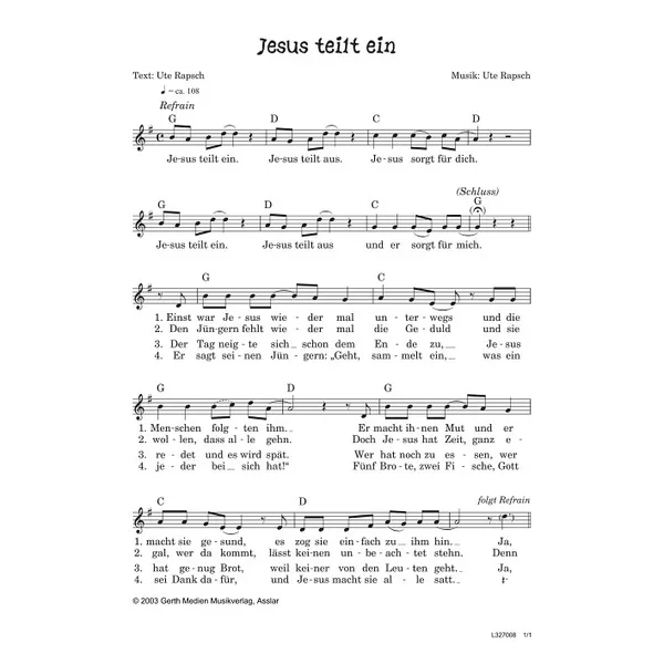 Produktbild des Artikels Jesus teilt ein (Noten - Download)