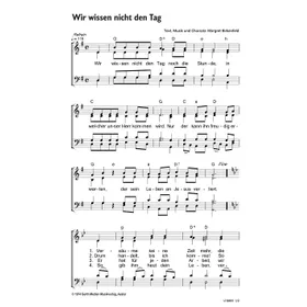 Produktbild des Artikels Wir wissen nicht den Tag (Noten - Download)