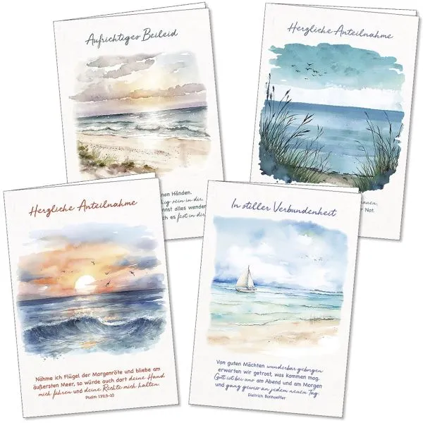 Produktbild des Artikels Faltkartenserie: Trauer 4 Stück (Schreibwaren)