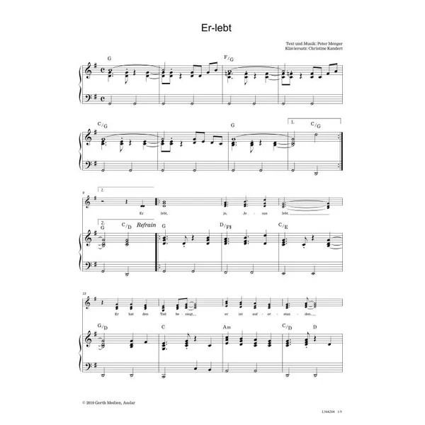 Produktbild des Artikels Er-lebt (Noten - Download)