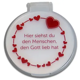 Produktbild des Artikels Taschenspiegel "Herzen" - weiß ()