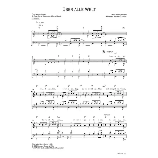 Produktbild des Artikels Über alle Welt (Noten - Download)