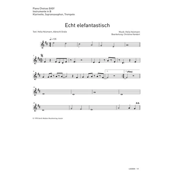 Produktbild des Artikels Echt elefantastisch (Noten - Download)