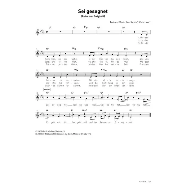 Produktbild des Artikels Sei gesegnet (Reise zur Ewigkeit) (Noten - Download)