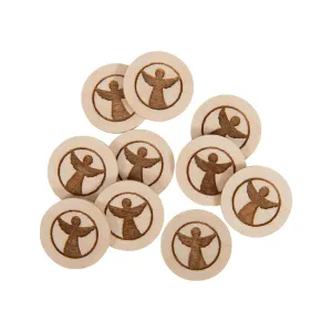 Produktbild des Artikels Einkaufswagenchip Holz "Engel" - 10er Pack ()